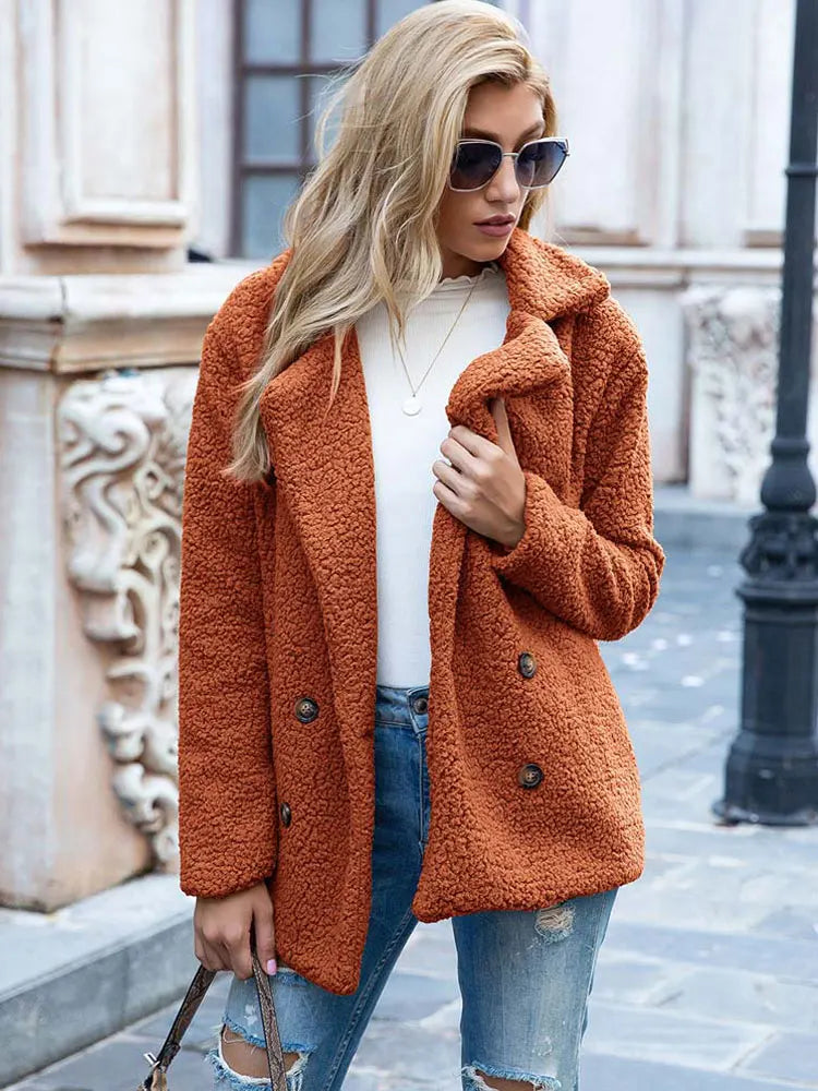 Kvinners Faux Fur Jakke Elegant Myk og Komfortabel 17