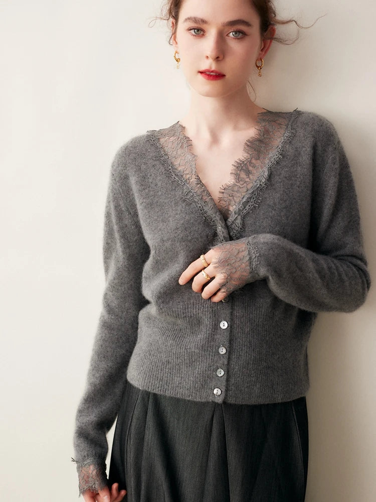 Kvinners Fitted Cardigan med Blonde 0