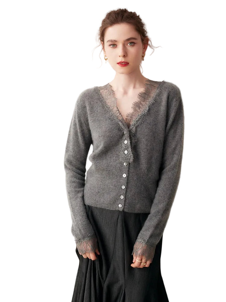 Kvinners Fitted Cardigan med Blonde 1