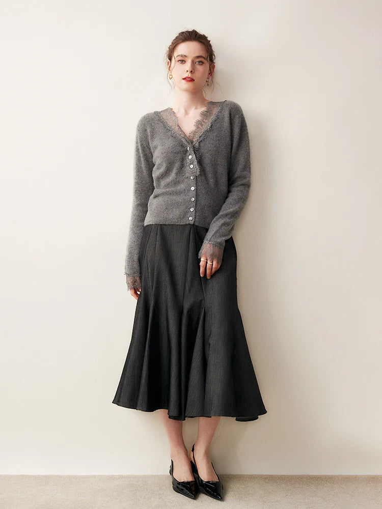 Kvinners Fitted Cardigan med Blonde 3