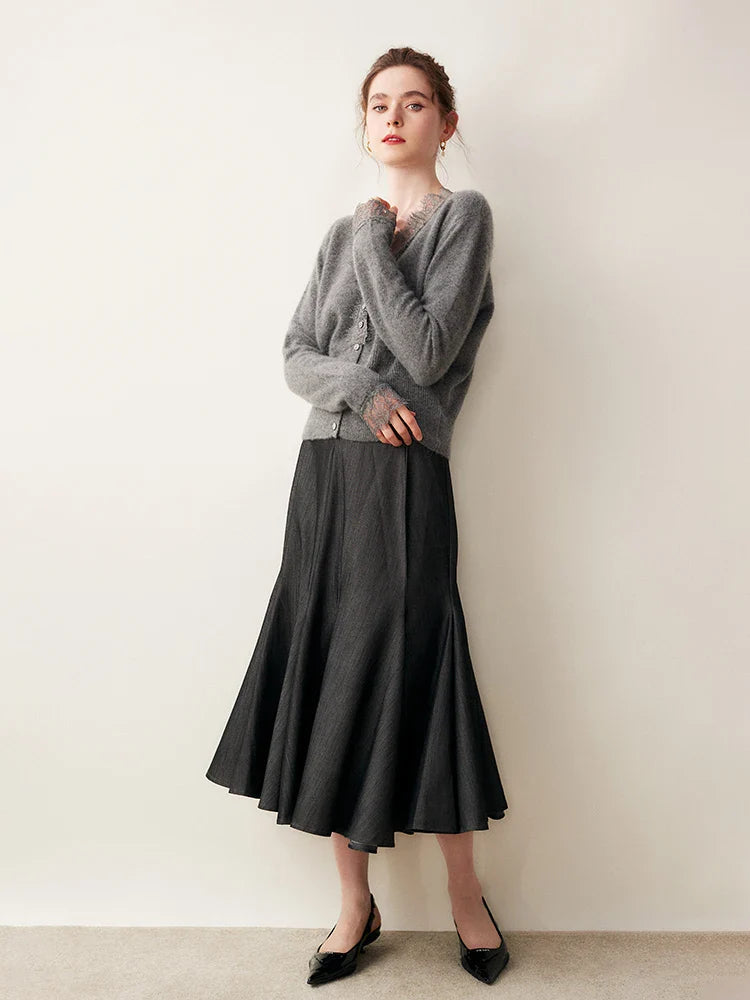 Kvinners Fitted Cardigan med Blonde 4