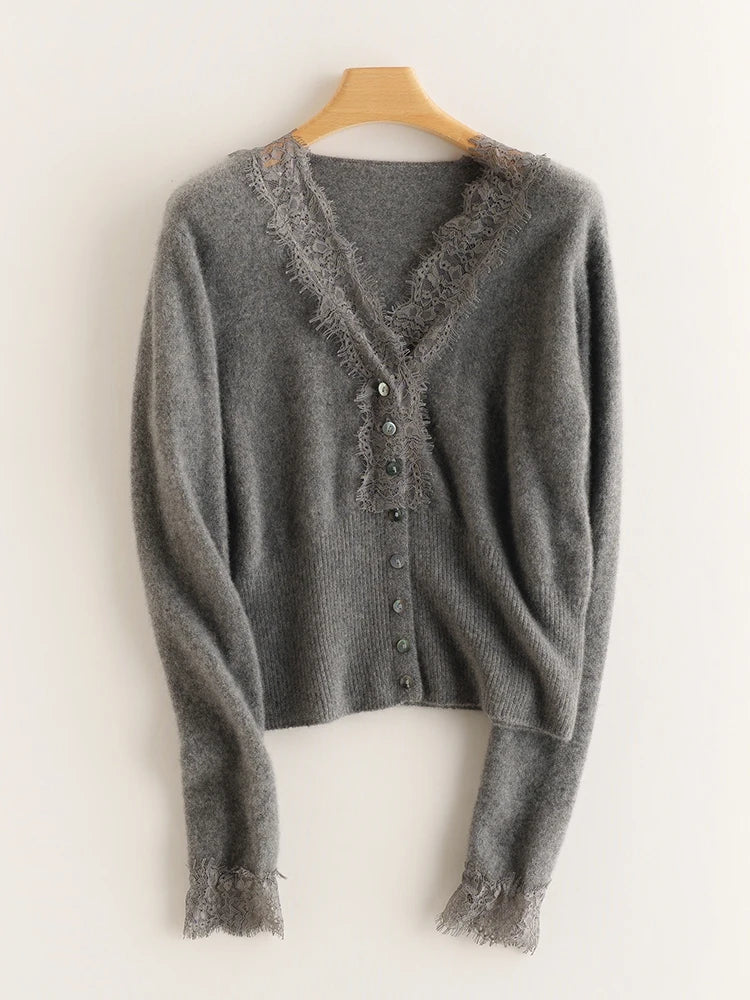Kvinners Fitted Cardigan med Blonde 5