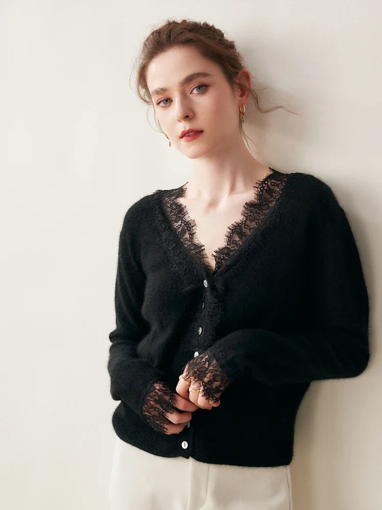 Kvinners Fitted Cardigan med Blonde 9