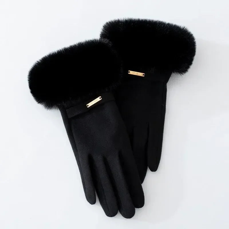 Kvinners Fitted Hansker med Pelsmansjett 3