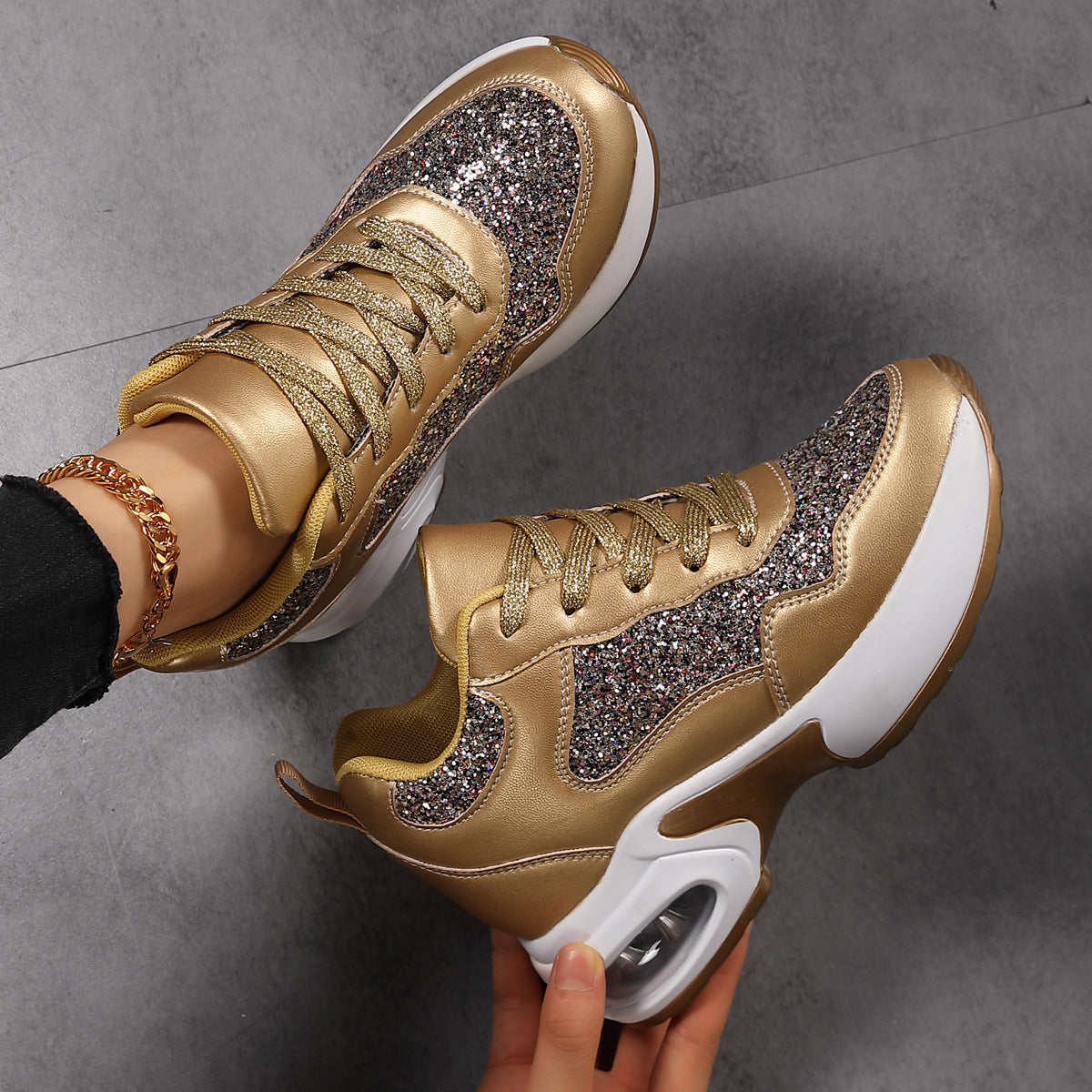 Kvinners Joggesko med Glitrende Design 0