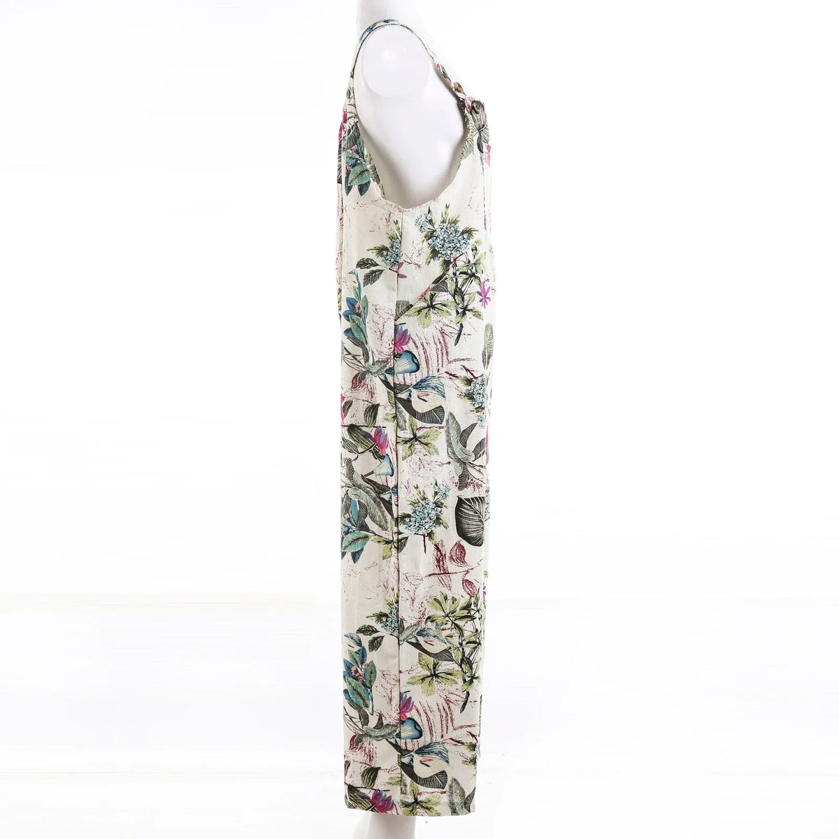 Kvinners Jumpsuit med Blomstertrykk og Firkantet Hals 4