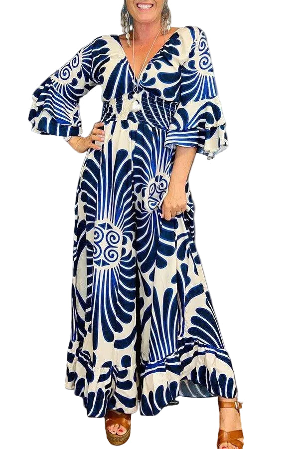 Kvinners Jumpsuit med Volanger og Blomstertrykk 0