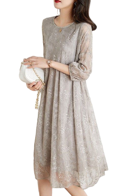 Kvinners Kjole Chiffon Med Broderi 0
