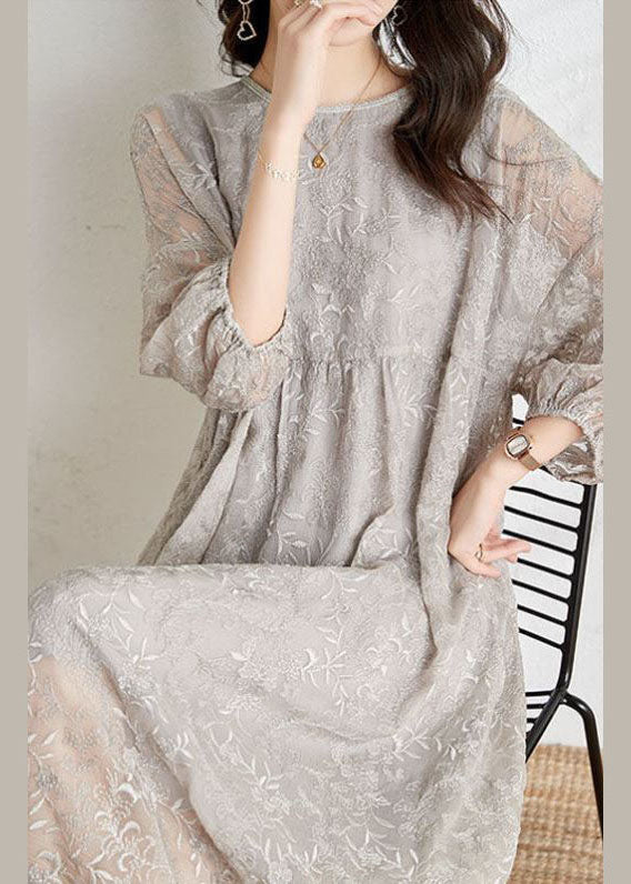 Kvinners Kjole Chiffon Med Broderi 3