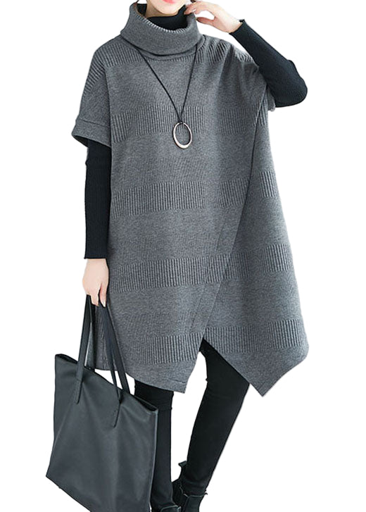 Kvinners Kjole med Asymmetrisk Design og Turtle Neck 0