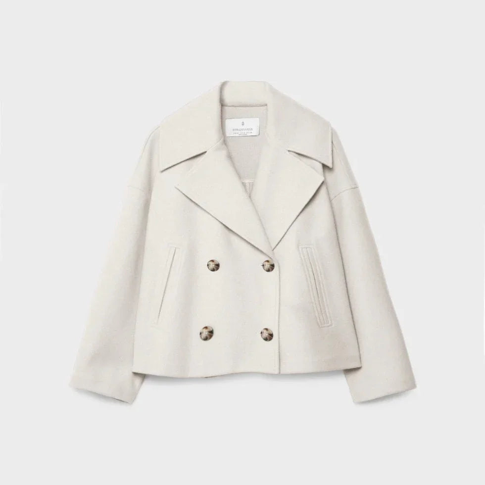 Kvinners Kort Dobbeltspent Blazer 0