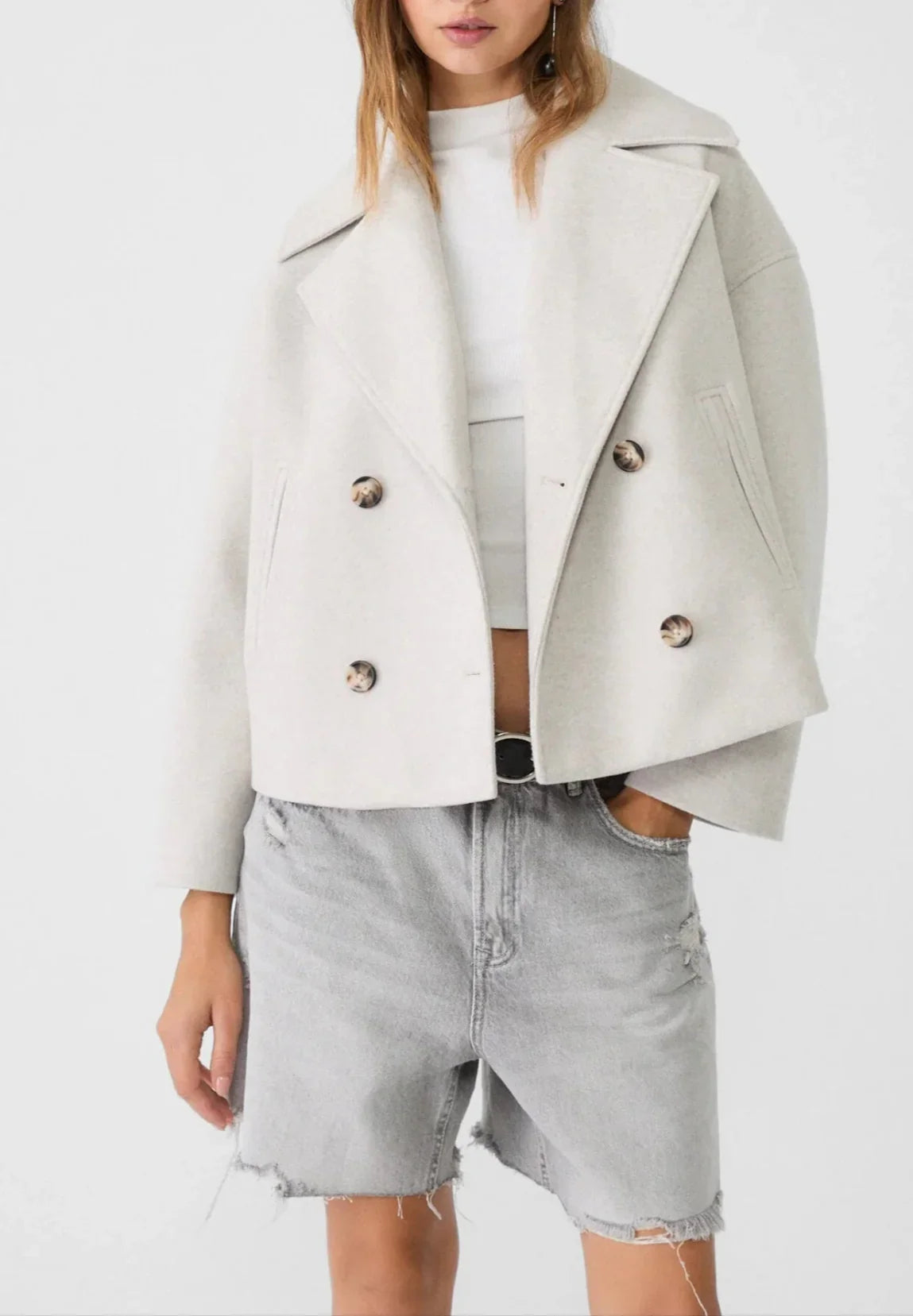 Kvinners Kort Dobbeltspent Blazer 1
