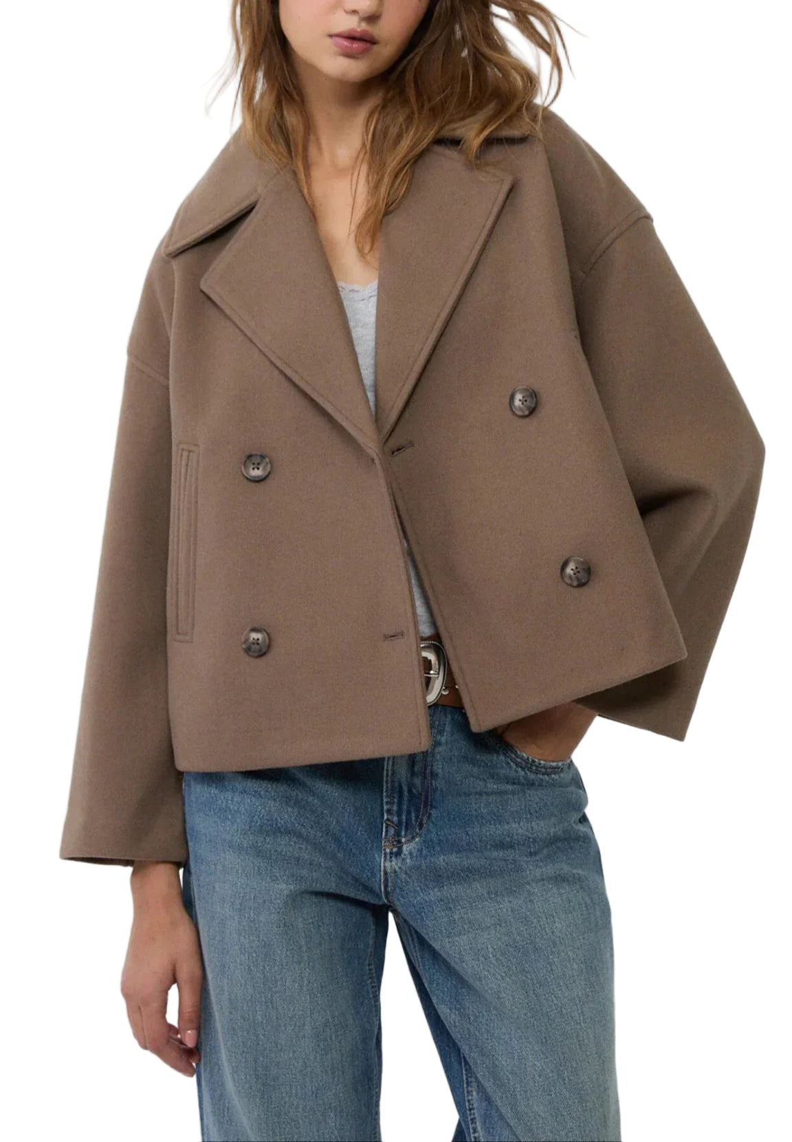 Kvinners Kort Dobbeltspent Blazer 5