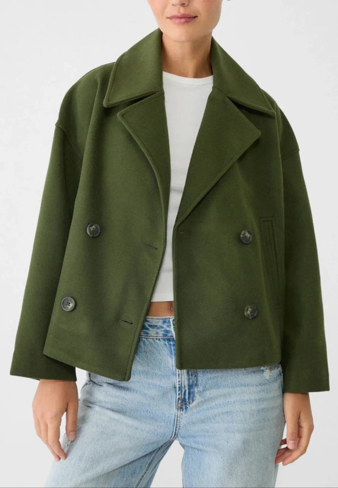 Kvinners Kort Dobbeltspent Blazer 8