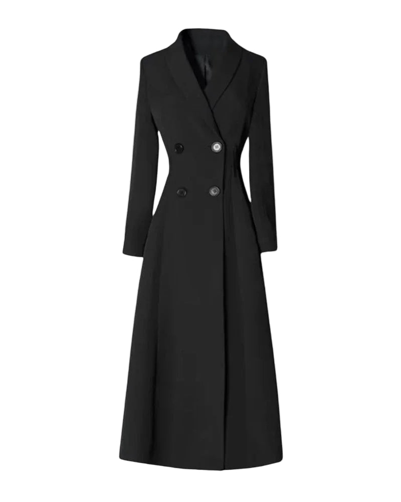 Kvinners Lang Trenchcoat med Knapper 0