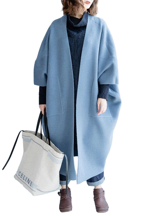 Kvinners Lang Vinterfrakk med Batwing Sleeve 0