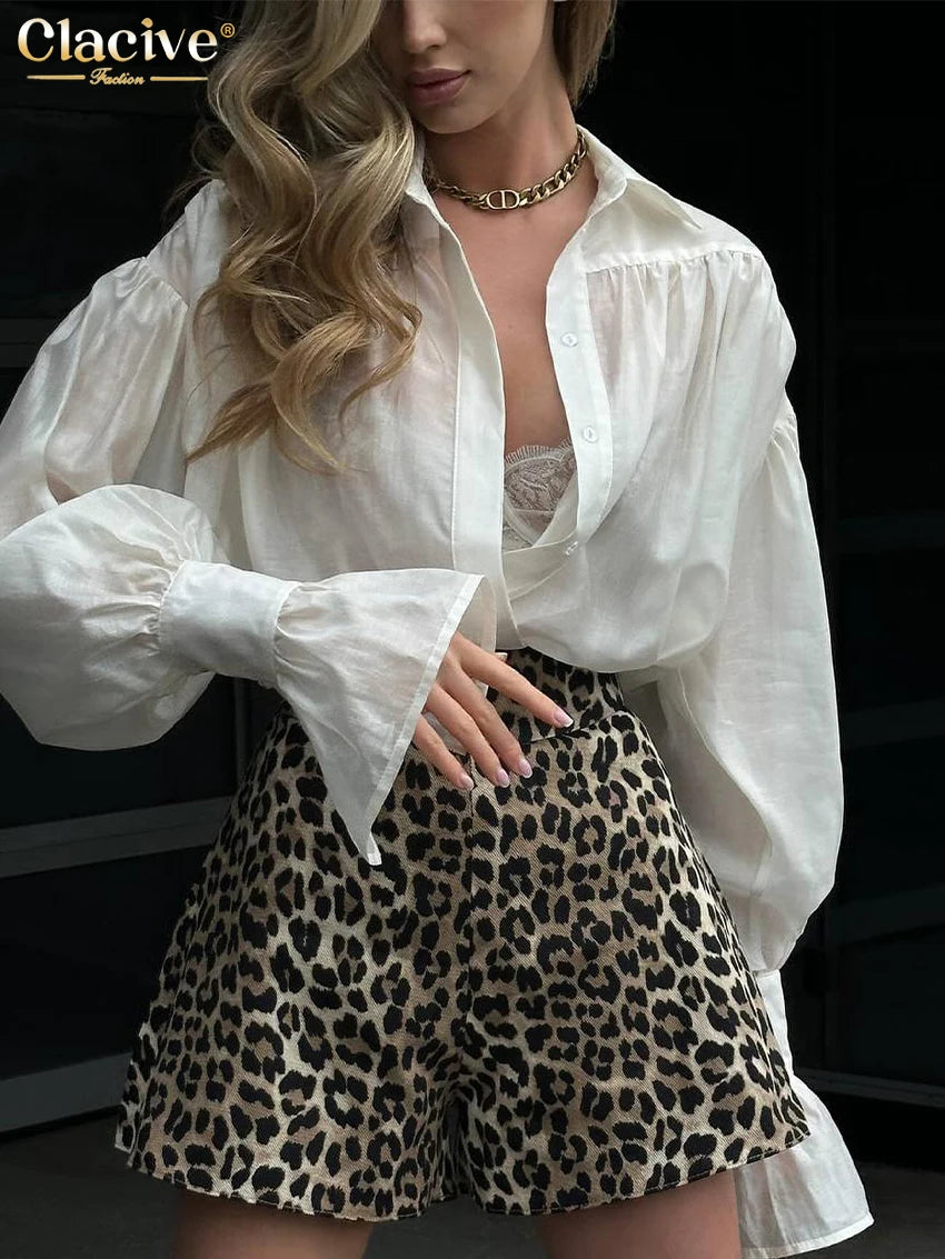 Kvinners Langermet Bluse med Jakkeslag Klassisk Stil 5