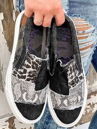 Kvinners Leopardprint Slip-On Sko 3