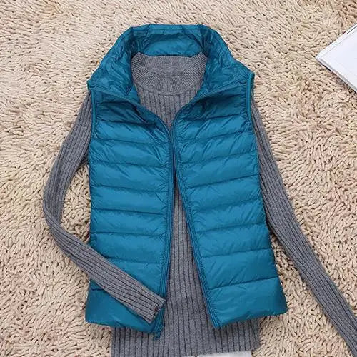 Kvinners Lett Puffer Vest med Glidelås 2