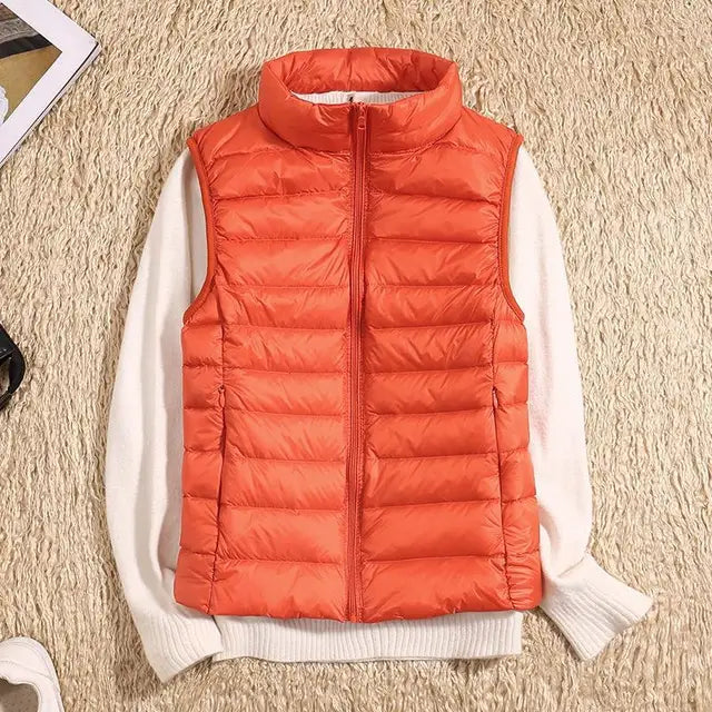 Kvinners Lett Puffer Vest med Glidelås 4