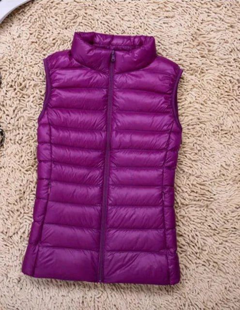 Kvinners Lett Puffer Vest med Glidelås 5