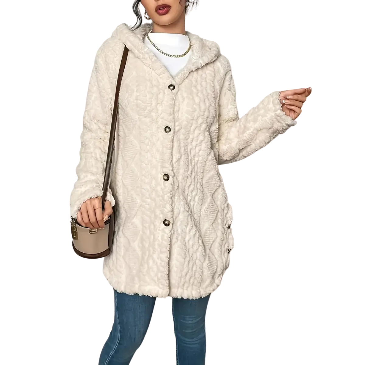 Kvinners Longline Cardigan med Hette 0