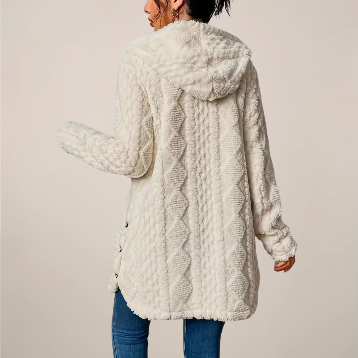 Kvinners Longline Cardigan med Hette 3
