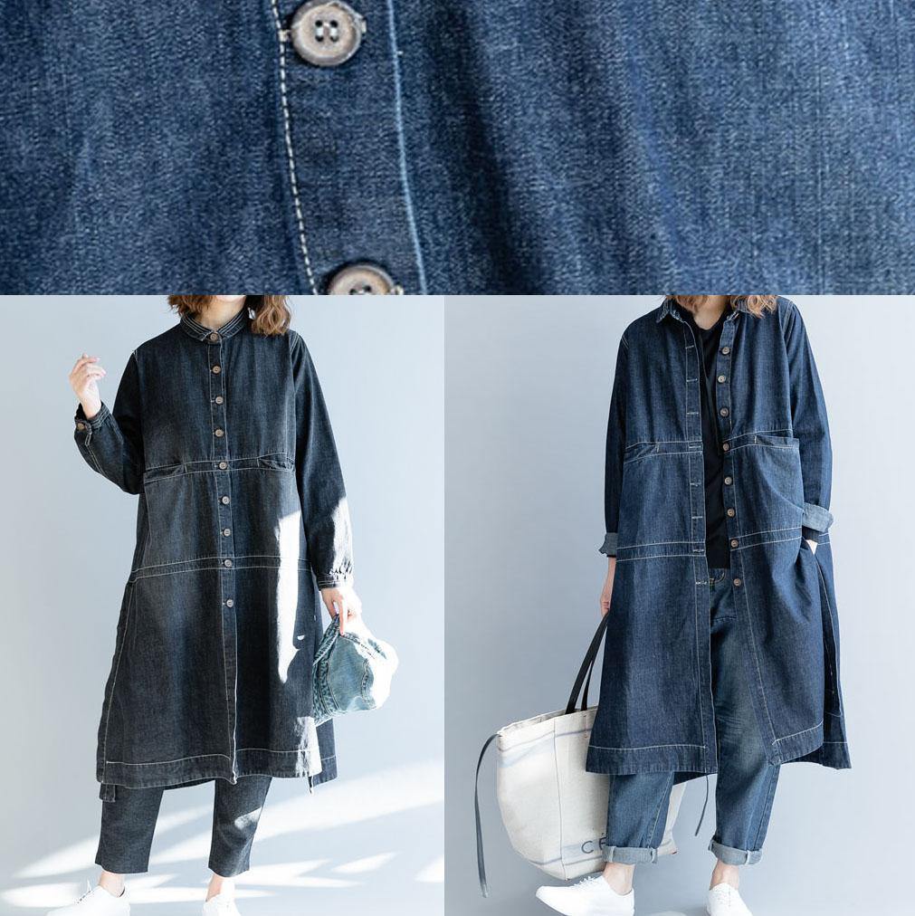 Kvinners Løse Denim Jakke med Åpen Side 4