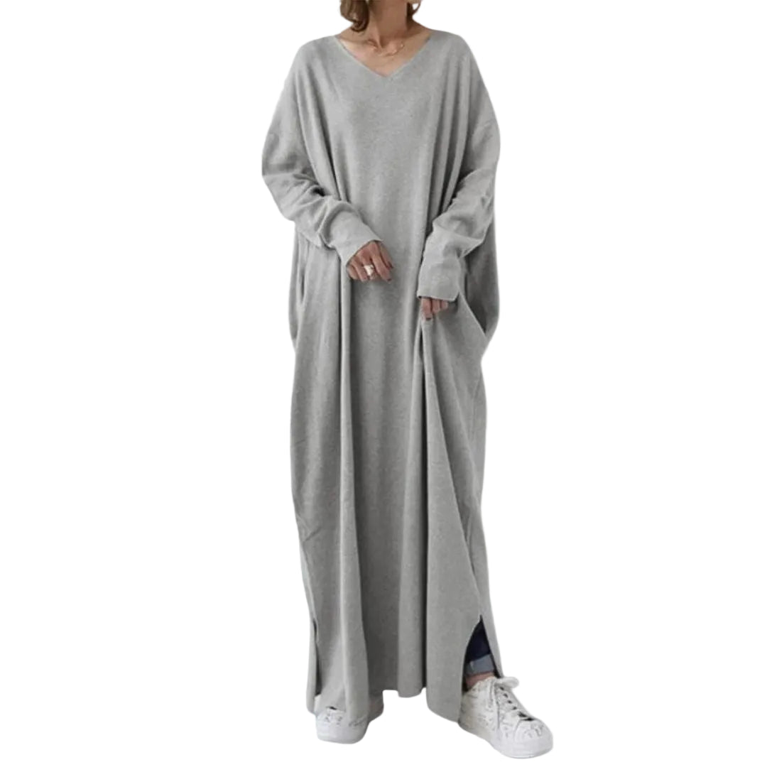 Kvinners Maxi Genserkjole V-hals 0