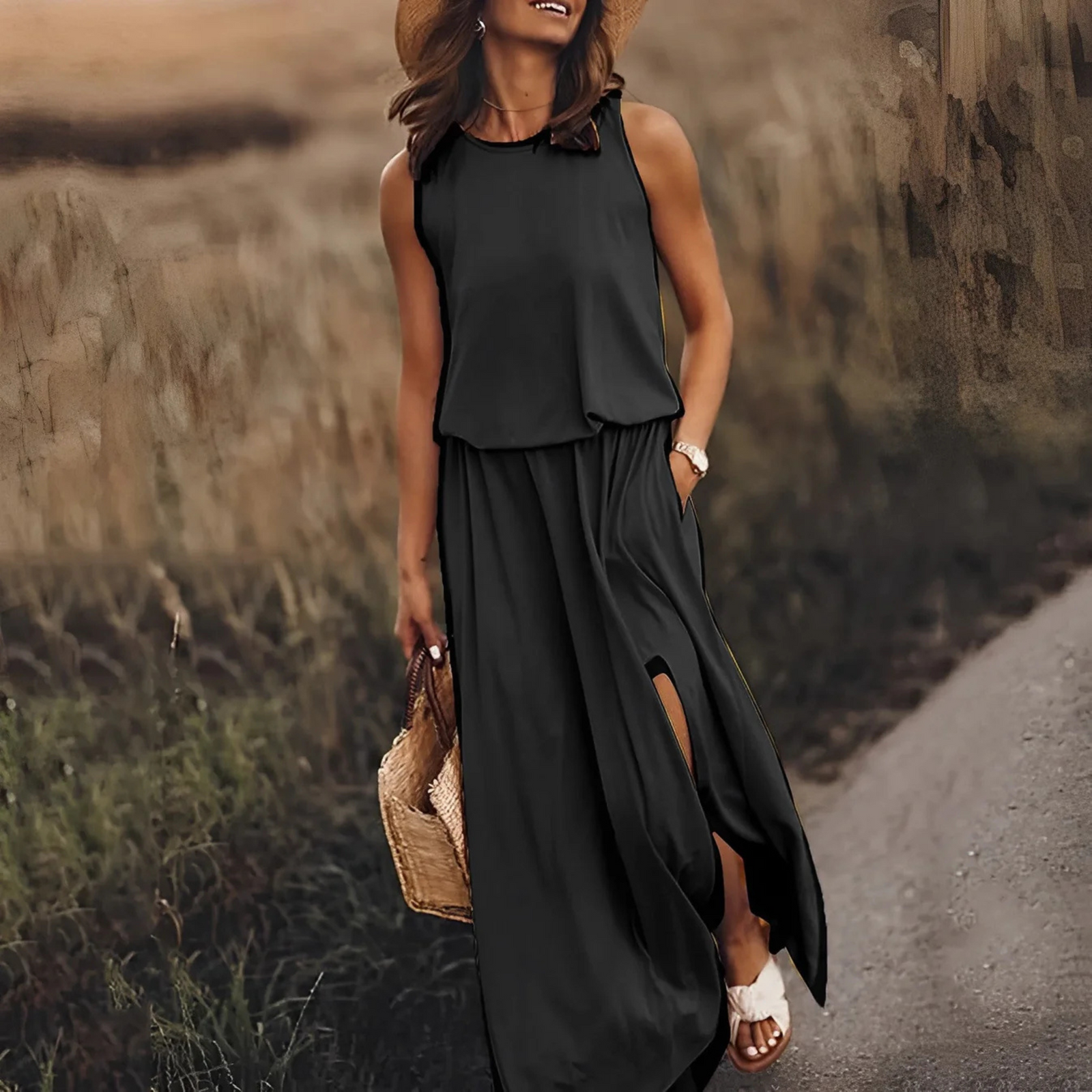 Kvinners Maxi Kjole Flytende Design 2