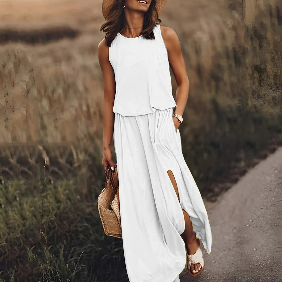 Kvinners Maxi Kjole Flytende Design 3