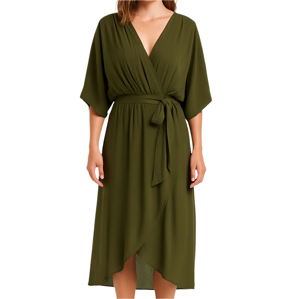 Kvinners Maxi Kjole V-Hals Plus-Size 0