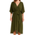 Kvinners Maxi Kjole V-Hals Plus-Size 0