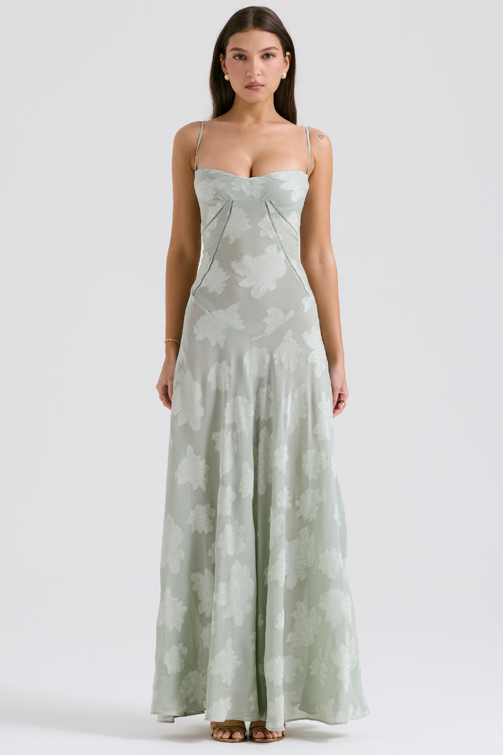 Kvinners Maxikjole med Blomsterdesign 3