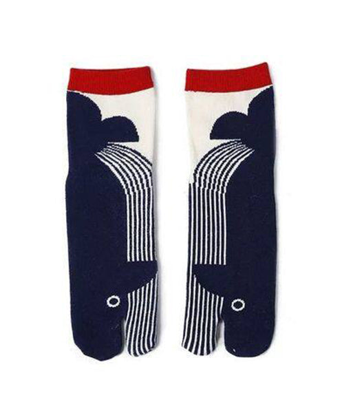 Kvinners Midt på Leggen Sokker med Jacquardmønster og Todelt Tå 4