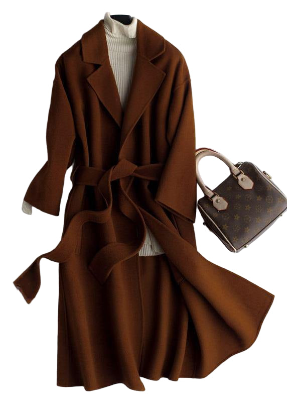 Kvinners Oversize Trench Coat med Notched Krage 0