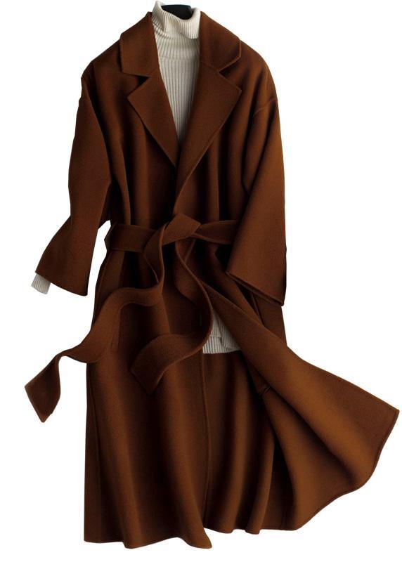 Kvinners Oversize Trench Coat med Notched Krage 4