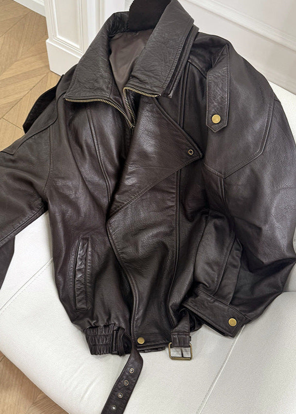 Kvinners Oversized Bomberjakke med Belte 4