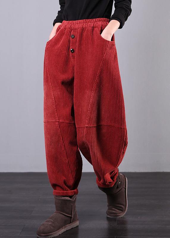 Kvinners Oversized Bukser i Corduroy 2