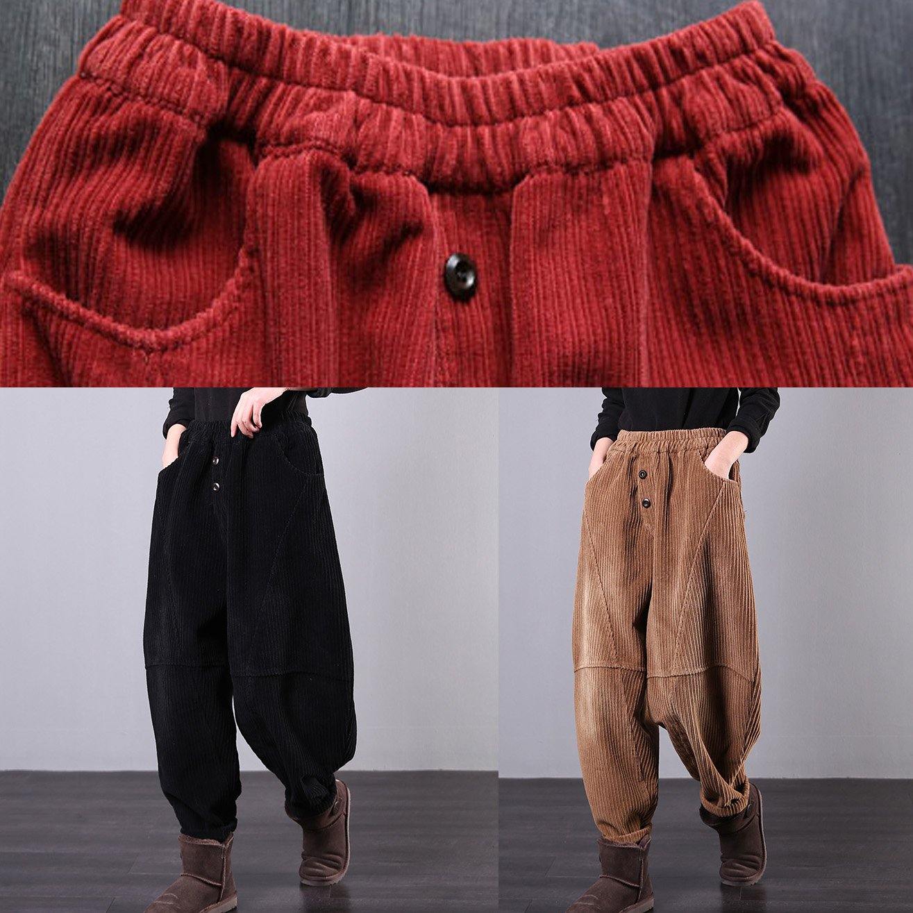Kvinners Oversized Bukser i Corduroy 4