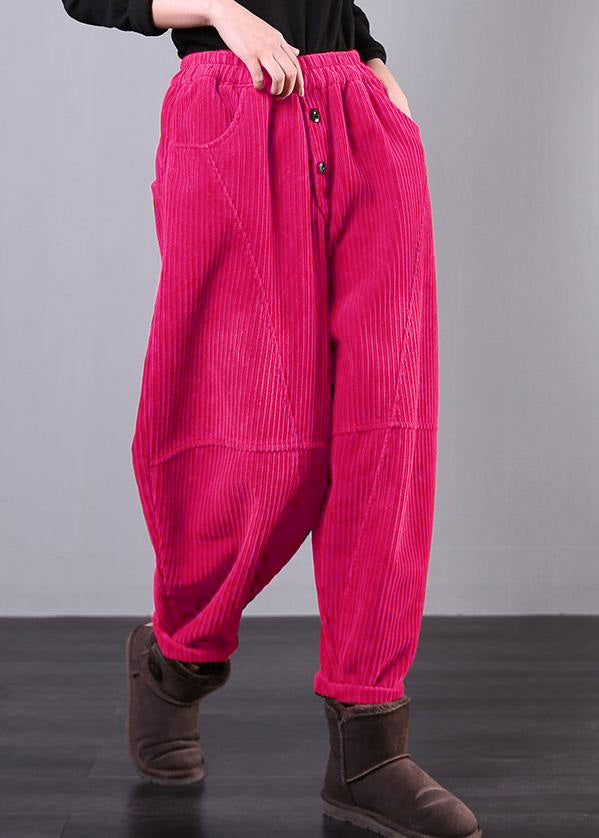 Kvinners Oversized Bukser i Corduroy 5