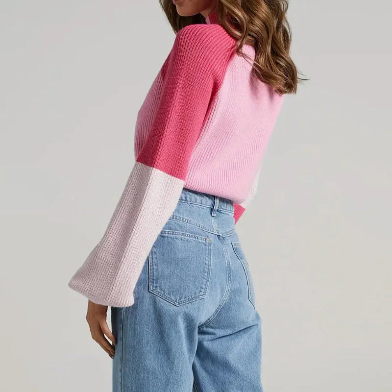 Kvinners Oversized Genser med Falsk Hals 1