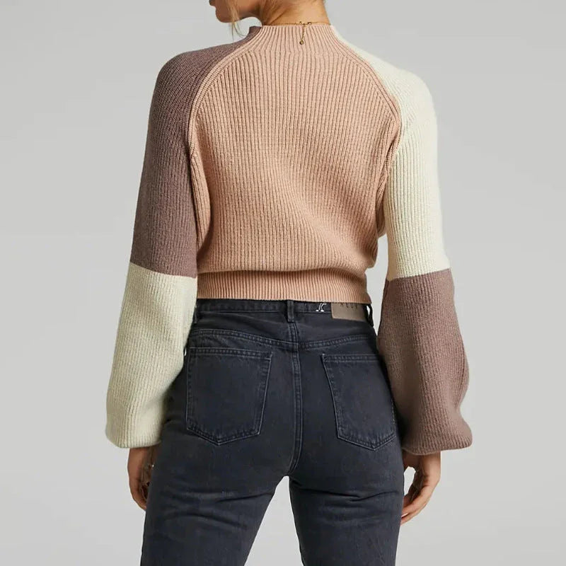 Kvinners Oversized Genser med Falsk Hals 2