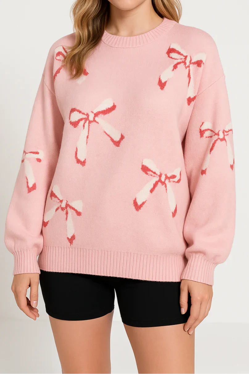 Kvinners Oversized Genser med Jacquard-mønster 1