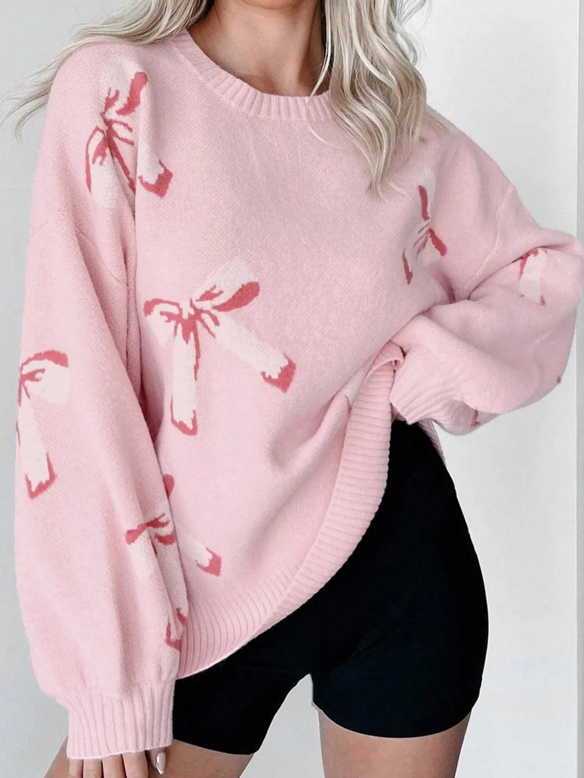 Kvinners Oversized Genser med Jacquard-mønster 3