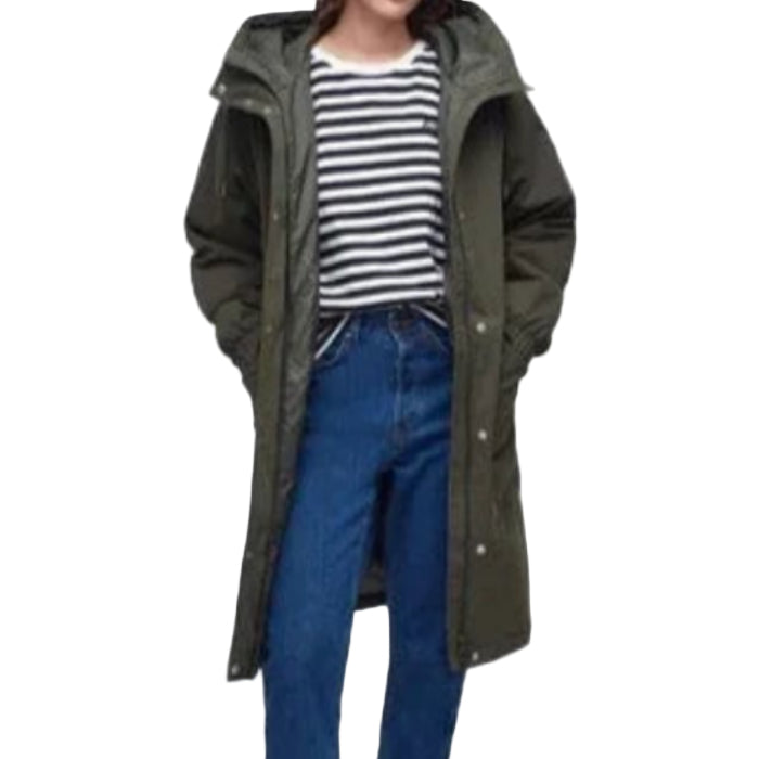 Kvinners Oversized Hettejakke med V-hals Moderne Stil 1