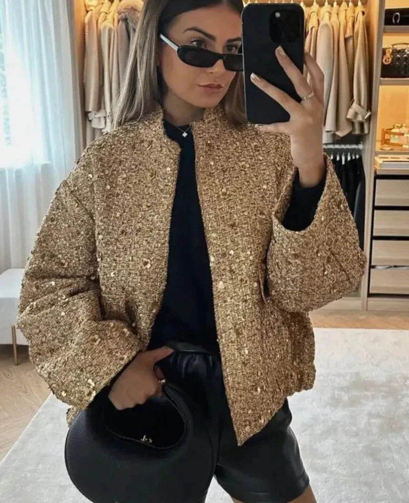 Kvinners Paljettjakke Moderne Stil 4