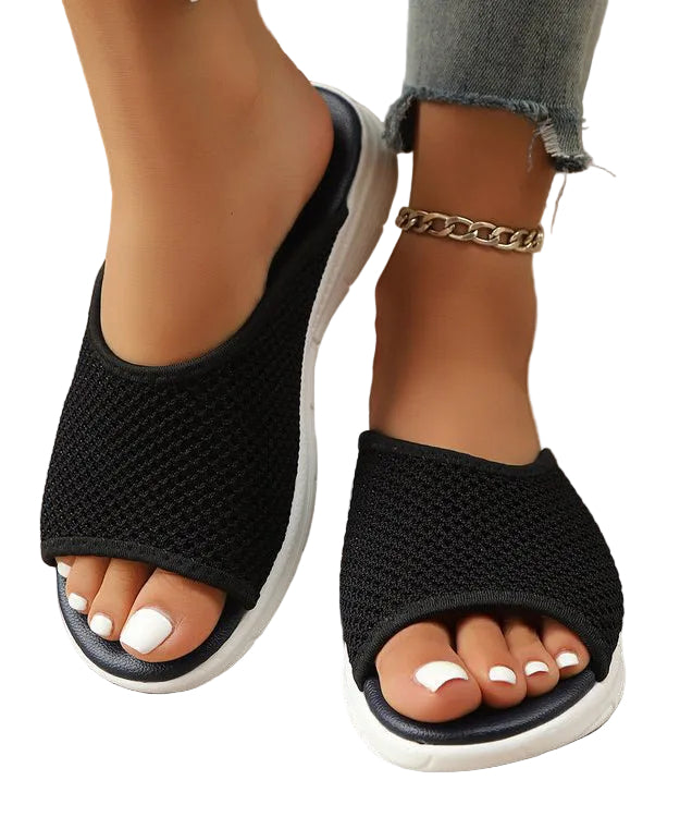 Kvinners Peep Toe Slide Sandaler 0