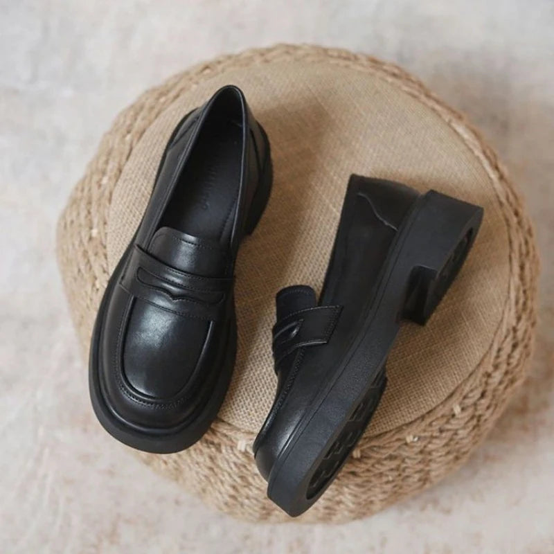 Kvinners Plattform Loafers Chunky Sole 1