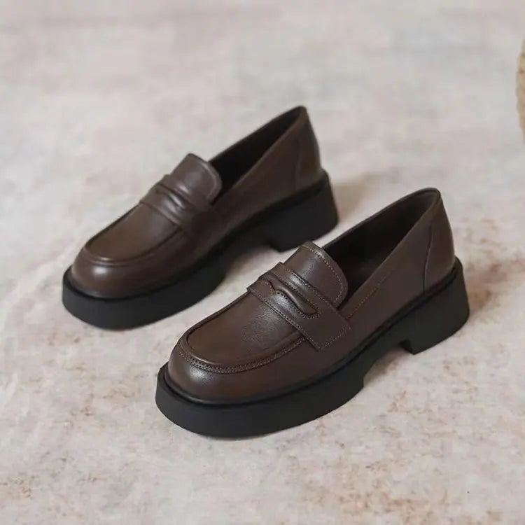 Kvinners Plattform Loafers Chunky Sole 6
